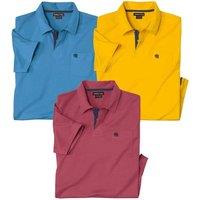 Atlas for Men Men's Plain Polo Shirt (Pack of 3) in Duck Egg Blue | Size: Medium