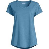 Lands' End Women's Cotton Modal Stretch Jersey T-shirt in Mid Blue | Size: 16-18