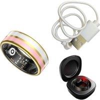 Obasyhig Women's Size 13 Smart Enamel Health Monitoring Ring in Pink