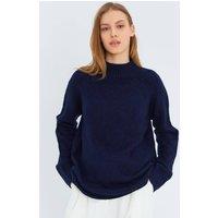 MixRay Women's Knit Half Turtleneck Sweater in Navy
