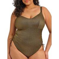 Elomi Women's Sunset Shimmer Non Wired Swimsuit in Brown | Size: 38F/FF