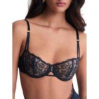 Aubade Women's Satin Memories Half Cup Bra in Blue | Size: 38E