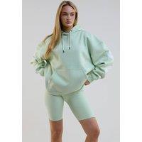 BCouture Women's Cycling Shorts, Hoodie & T-Shirt Set in Light Green | Size: Medium