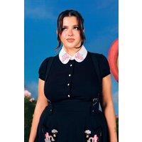 Hell Bunny Women's Care Bears Collaboration Spring Summer Love-a-Lot Blouse Black