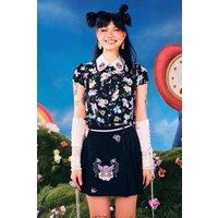 Hell Bunny Women's Care Bears Collaboration Spring Summer Printed Roxi Blouse Black