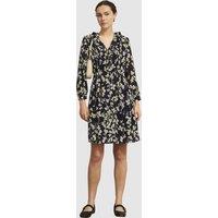 Hobbs London Women's Zoe Ruffle V-Neck Dress in Dark Navy | Size: 8