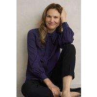 Hobbs London Women's Gabrielle Tie-Neck Blouse in Aubergine | Size: 10