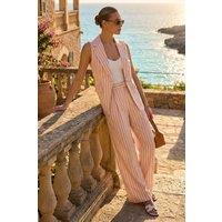 Roman Women's Stripe Full Length Trouser in Pink | Size: 16