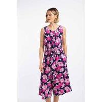 Weird Fish Women's Nalani Printed Viscose Jumpsuit in Pink | Size: 12