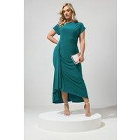 Yours Women's Gather Detail Maxi Dress in Teal | Size: 16