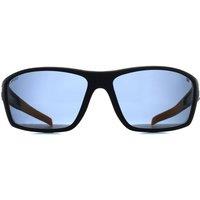 Caterpillar Men's Wrap Matte Navy Solid Smoke Polarized CTS-8020 in Blue