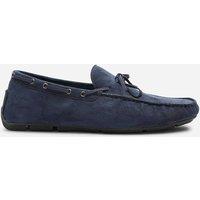 Where's That From Men's Carter Suede Slip on Lace Detail Loafer in Navy | Size: 12