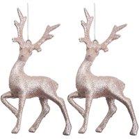 VFM e-Store Christmas Tree Decoration Glitter Reindeer 2 Ornament Rose Gold
