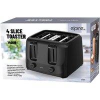 BARGAINS-GALORE 1400w 4 Slice Electric Toaster Four Slot Make Toast Bread Warmer Black