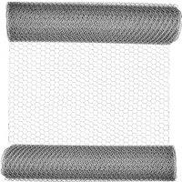 BARGAINS-GALORE Galvanised Metal Mesh Fencing For Outdoors 50mm Garden Wire 0.9m X 10m in Silver