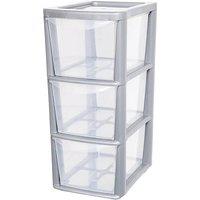 Nordara 3-Drawer A5 Plastic Storage Tower Unit for Desktop in Clear