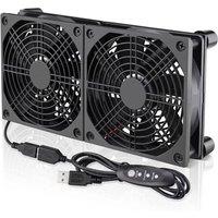 Nordara 120mm USB Dual Cooling Fan Silent PC Cooler in Black