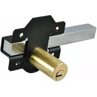 Nordara 70mm Double Long Throw Gate Lock 5 Keys Both Sides Garden Home Lock in Black