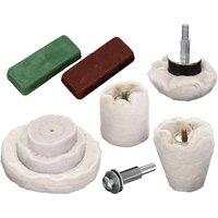 Nordara 9X Polishing Buffing Pad Mop Wheel Drill Kit Car Polisher in White