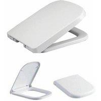 Nordara White Square Toilet Seat Soft Close Quick Release Hinge Heavy Duty UK
