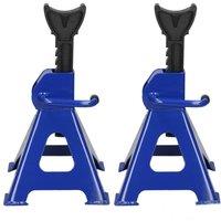 Nordara 2x 3 Ton Heavy Duty Axle Stands for Car Caravan Lifting Floor Jack in Blue