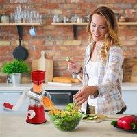 Nordara 3 in 1 Red Rotary Vegetable Shredder Cheese Grater Round Blades