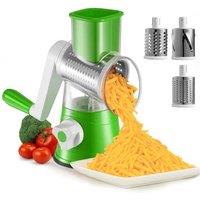 Nordara 3 in 1 Green Rotary Vegetable Shredder Cheese Grater Round Blades