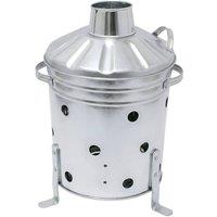 Nordara 15L Galvanised Garden Incinerator Fire Bin in Silver