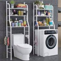 Nordara White 3-Tier Over Toilet Storage Rack, Stainless Steel