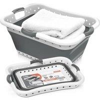 Nordara Grey with 3 Handles 58L Collapsible Pop-Up Laundry Basket
