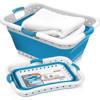 Nordara Blue with 3 Handles 58L Collapsible Pop-Up Laundry Basket