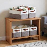 Nordara 4-Pack Foldable Fabric Storage Baskets with Handles in Grey