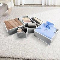 Nordara 12-Pack Canvas Drawer Organiser for Socks & Ties in Grey