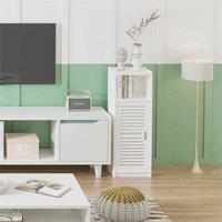 SPETLEK Narrow Freestanding Toilet Side Cabinet Waterproof Bathroom in White