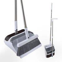 SPETLEK Long Handled Dustpan & Broom Set Metal Handle