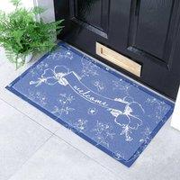 Artsy Mats Welcome Chinoserie Indoor Outdoor Doormat (70 x 40cm) in Blue | Size: 40 cm x 70 cm