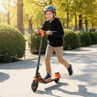 SPORTNOW Electric Scooter, Lightweight Kids Scooter with LED Display in Orange