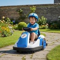 AIYAPLAY Kids Bumper Car with 360-Degree Rotation Spin, Safety Belt in Blue | Size: 1 Seater