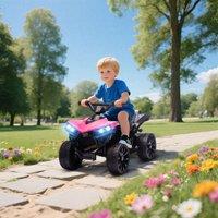 AIYAPLAY 6V Kids ATV, Battery Powered Ride on Car for Ages 3-8 Years in Pink