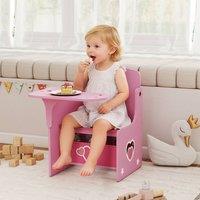 AIYAPLAY Kids Table & Chair Set, Toddler Desk Chair with Storage Bins in Pink