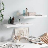 Berkfield Home Floating Wall Shelves 2 pcs High Gloss White 60x23.5x3.8 cm MDF