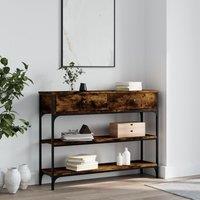 Berkfield Home Console Table Smoked Oak 100x25x75 cm Engineered Wood in Brown | Size: 100 x 25 x 75 cm