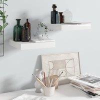 Berkfield Home Floating Wall Shelves 2 pcs High Gloss White 23x23.5x3.8 cm MDF
