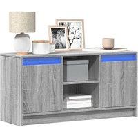 Berkfield Home TV Cabinet with LED Grey Sonoma 100x34x50 cm Engineered Wood | Size: 100 x 34 x 50 cm