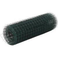 Berkfield Home Chicken Wire Fence Steel with PVC Coating 25x0.5 m Green