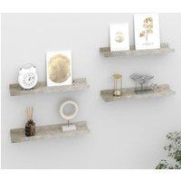 Berkfield Home Wall Shelves 4 pcs Concrete Grey 40x9x3 cm | Size: 40 x 9 x 3 cm