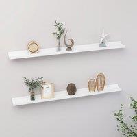 Berkfield Home Wall Shelves 2 pcs White 100x9x3 cm | Size: 100 x 9 x 3 cm