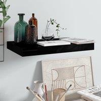 Berkfield Home Floating Wall Shelf High Gloss Black 40x23x3.8 cm MDF