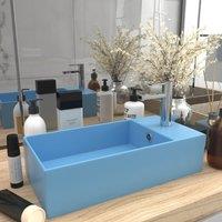 Berkfield Home Bathroom Sink with Overflow Ceramic Light Blue