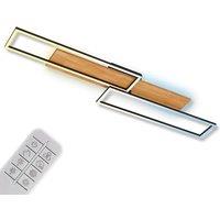 BRILONER Modern LED Ceiling Light Lamp 4100lm Dimmable Remote Control CCT in Light Oak